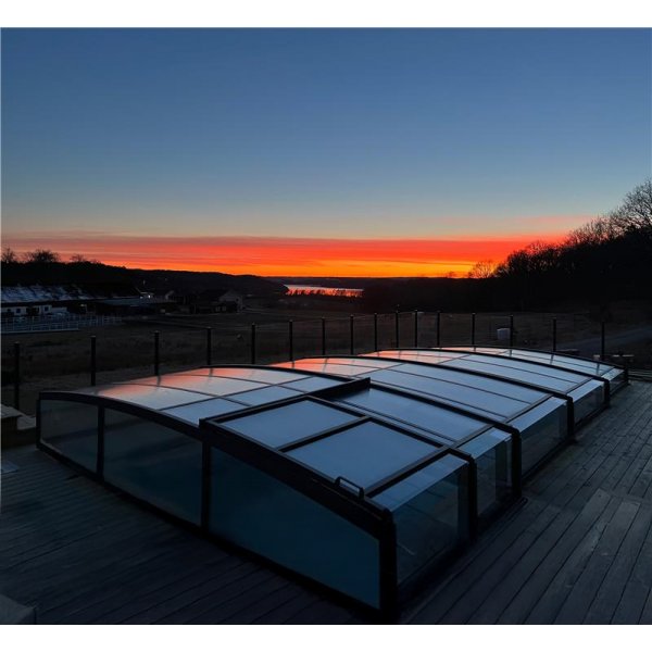 Bassengtak 4x8m | Uten skinner | UV-beskyttelse | Fleksibel d�r