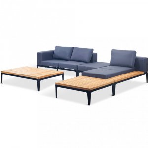 Eksklusiv loungegruppe i teak og aluminium - Björkskär Eksklusiv loungegruppe i teak og aluminium - Björkskär