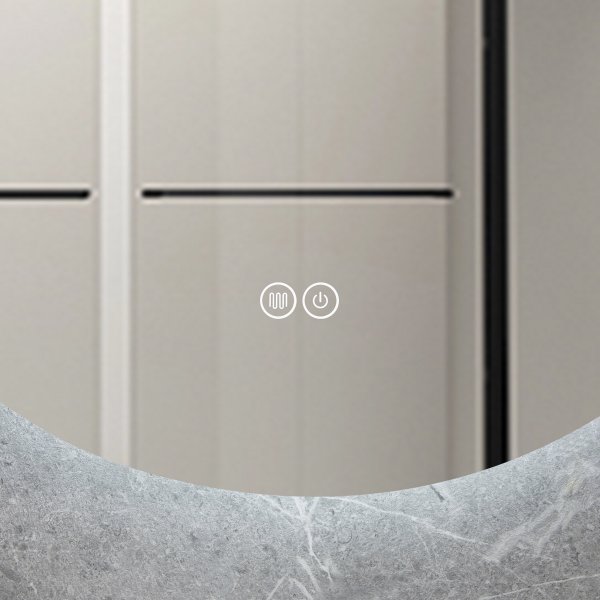 Rundt baderomsspeil | Antidugg og LED-belysning på baksiden Rundt baderomsspeil | Antidugg og LED-belysning på baksiden