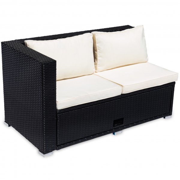 Loungegrupp Lyfco Djursvik med dubbel inbyggd f�rvaring | Svart konstrotting