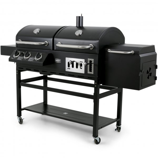 Kombinert kull- og gassgrill med r�yk
