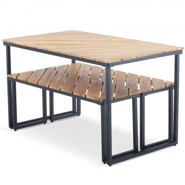 Bord med benker | Utendørs møbelsett Öja | Akasie | 4 sitteplasser Bord med benker | Utendørs møbelsett Öja | Akasie | 4 sitteplasser