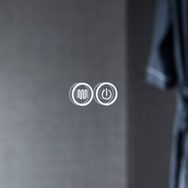 Stort speil med LED-belysning og antiduggfunksjon Stort speil med LED-belysning og antiduggfunksjon