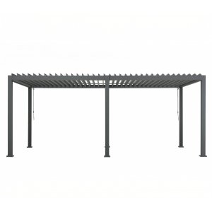 Pergola i aluminium 6x3 m | Justerbart lamelltak, grå, uteplass og hage Pergola i aluminium 6x3 m | Justerbart lamelltak, grå, uteplass og hage