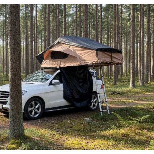 Taktelt Softshell 240�140 cm | Vanntett 10 000 mm | Madrass & stige inkludert | Tundra