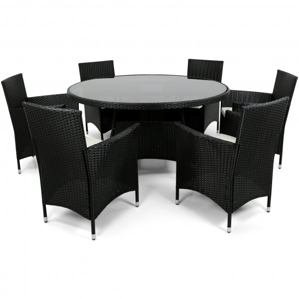 Rund utendørs spisegruppe | 6 stoler | Puter inkludert | Lyfco Tylesand Rund utendørs spisegruppe | 6 stoler | Puter inkludert | Lyfco Tylesand