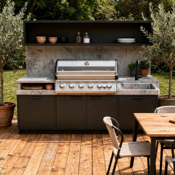 Rustfri gassgrill | 5 Brennere & Infrar�d Bakbrenner | Ohio