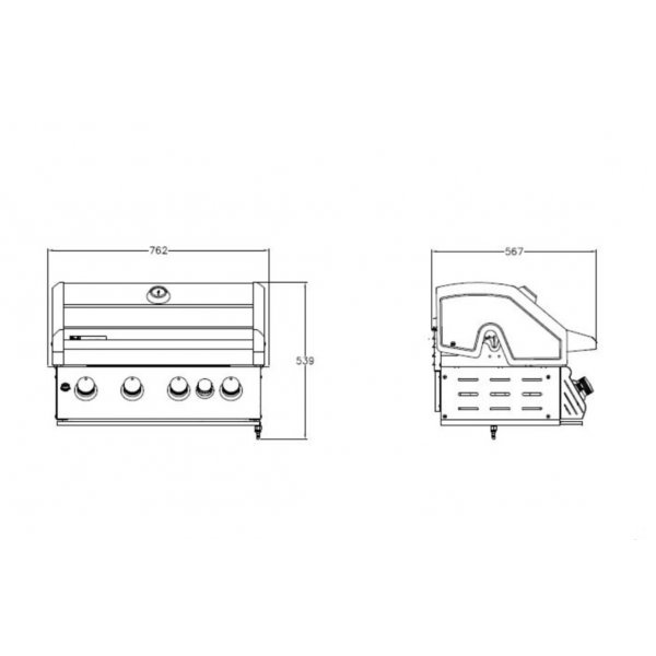 Innebygd gassgrill for utekj�kken | Rustfritt st�l | Texas