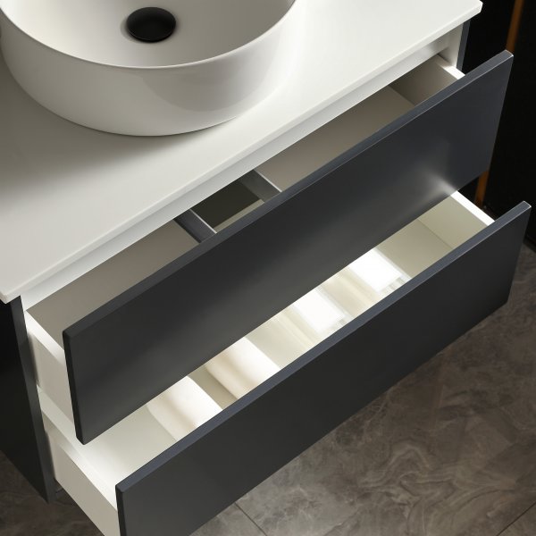 Baderomsmøbler 80cm | Kommode & LED-speil med dimmer | Jomfru Baderomsmøbler 80cm | Kommode & LED-speil med dimmer | Jomfru