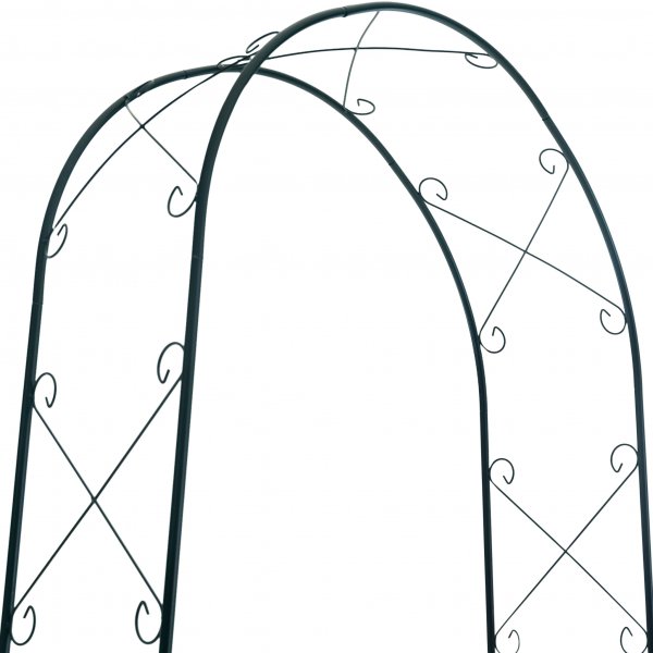 Rosebue med vakker dekor | Pulverlakkert metall | Grønn Rosebue med vakker dekor | Pulverlakkert metall | Grønn