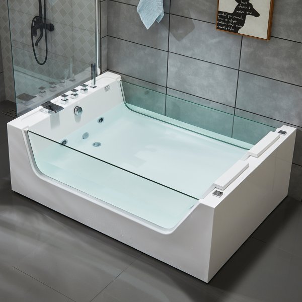 Stort boblebad for to 170x120cm | Med glass og varmer | BK-007V