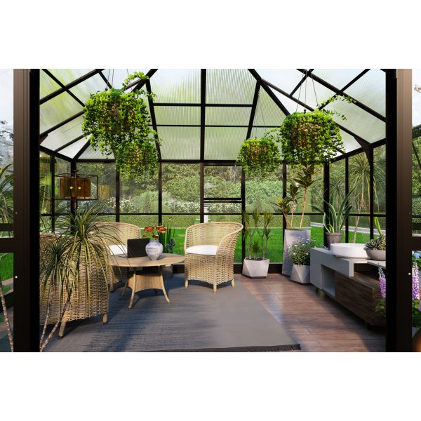 Paviljong 17,6 m� | Stort premium drivhus | 4 mm sikkerhetsglass