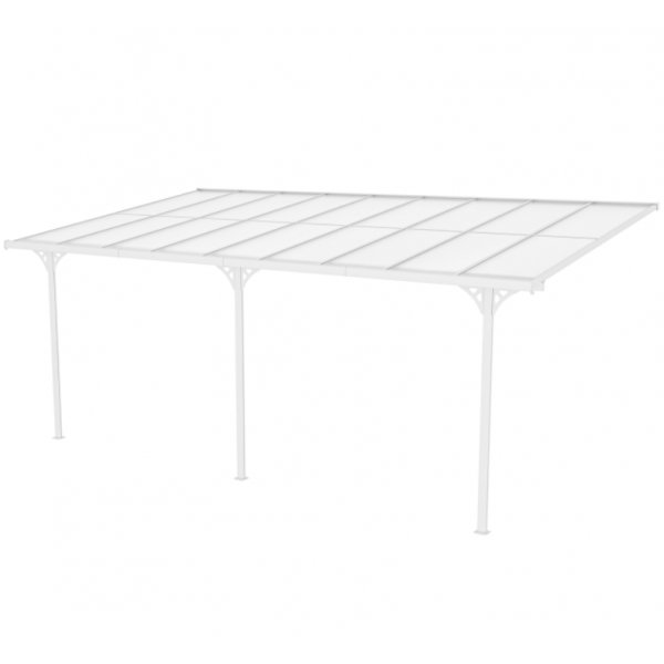 Balkongtak 5,66x2,54 | Kanalplast / Aluminium| Robust design | Hvit