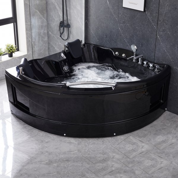 Boblebadekar hj�rne for 2 personer 150x150 cm | BK-005 | Svart