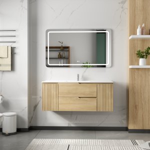 Baderomspakke 120 cm | LED-speil med antidugg og dimmer | Milan