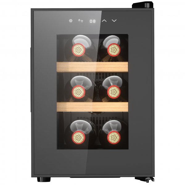 Vinkjøler 6 flasker | Ekstra lydløs | LED-belysning | 26,5 cm smal Vinkjøler 6 flasker | Ekstra lydløs | LED-belysning | 26,5 cm smal