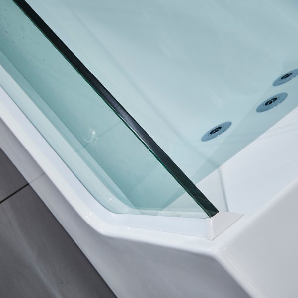 Boblebadekar med glassfront og varmeelement 170x80 cm | BK-020