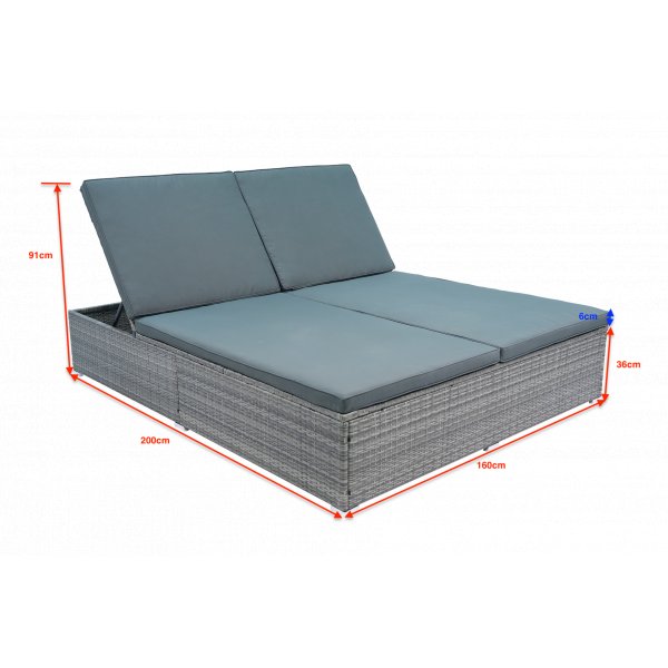 Solseng utend�rs | Justerbar rygg | Pute inkludert | Glyxn�s Gr�