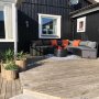 Stor rund loungesett med innebygd oppbevaring til puter - 6 sitteplasser