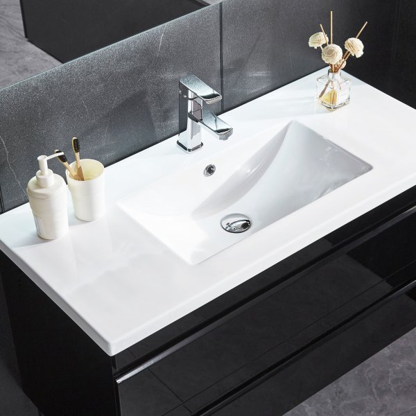 Baderomsmøbler 100cm | Kommode og LED-speil | Mikser inkludert Baderomsmøbler 100cm | Kommode og LED-speil | Mikser inkludert