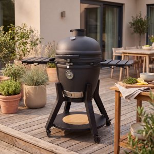 21" Pro Kamado | Premium keramisk grill med topp- og bunnventil | Air Hinge og HDPE-sidebord