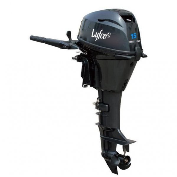 B�tmotor 15 hk | 2-sylindret 4-taktsmotor, drivstoffeffektiv, 24 L tank, lang stamme