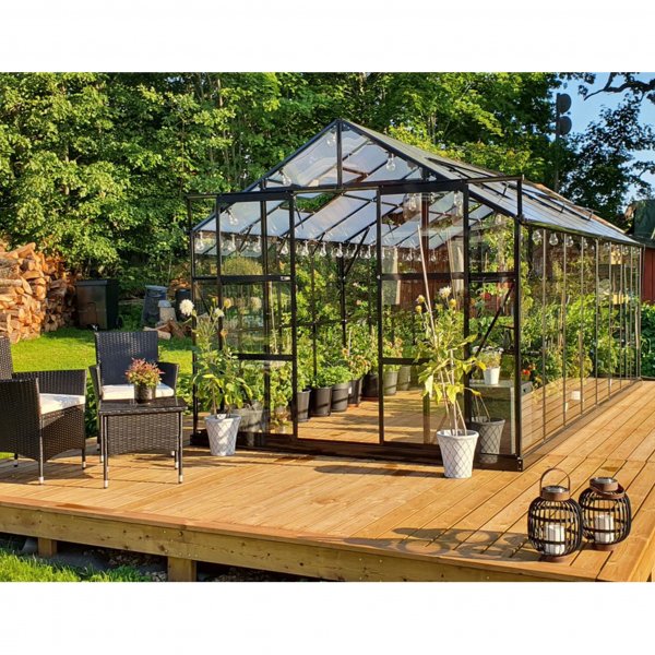 Drivhus 12,7m� | 5 �rs stormgaranti | 4 mm sikkerhetsglass