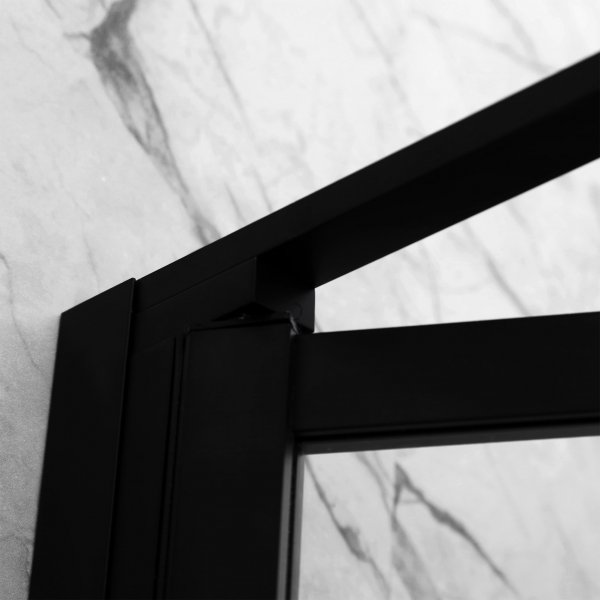 Dusjhjørne med sorte profiler | 6 mm sikkerhetsglass Dusjhjørne med sorte profiler | 6 mm sikkerhetsglass