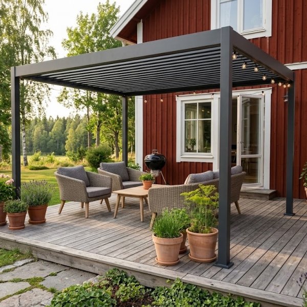 Pergola i aluminium 4x3 m | Gr�, uteplass og hage