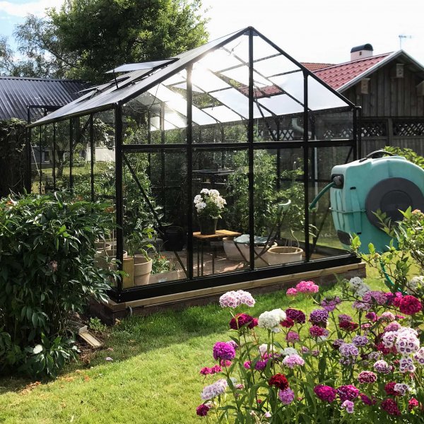 Drivhus 8,0m | 4mm sikkerhetsglass | 5 rs stormgaranti