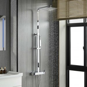 Takdusjsett i krom | 20 x 20 cm takdusj og h�nddusj, Cindy