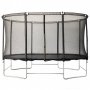Oval trampoline med sikkerhetsnett | 244 � 396 cm | Svart
