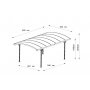 Carport 15 m� | 505 x 303 cm | Enkel biloppstillingsplass, moderne og elegant beskyttelse