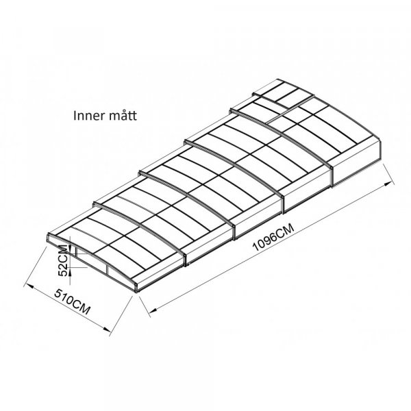 Bassengtak 5 � 10 m | Uten skinner | UV-beskyttelse | Fleksibel d�r
